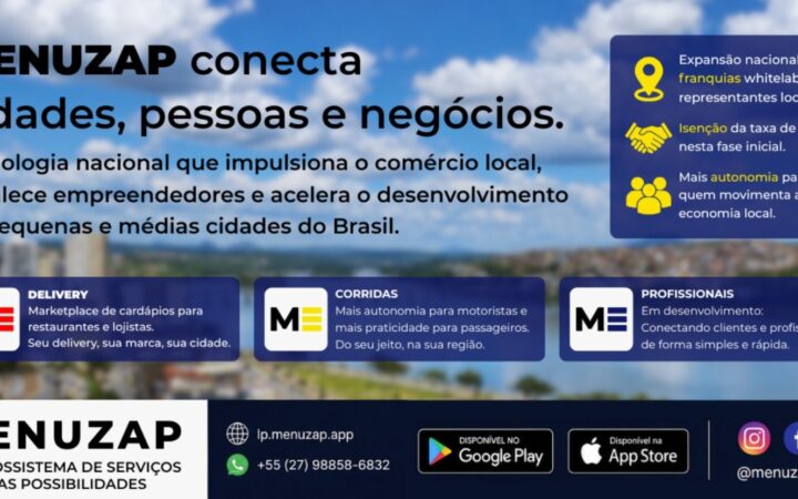 Menuzap expande ecossistema de delivery e mobilidade para o interior do Brasil