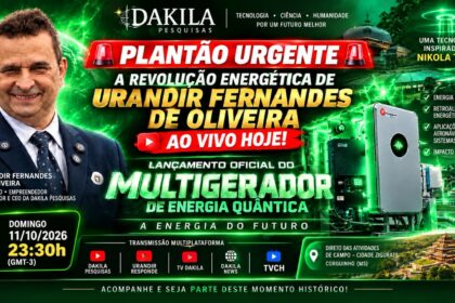 Urandir Fernandes apresenta hoje o Multigerador de Energia Quântica ao vivo